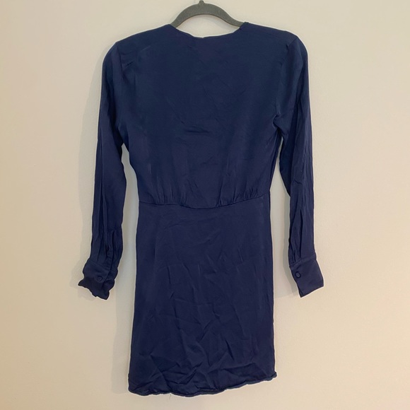 & Other Stories - Long Sleeve Navy Blue Wrap Dress - Picture 2 of 5